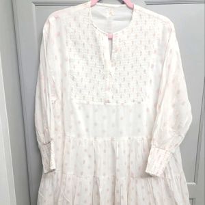 PQ Swim White and Pink Long Sleeve Dress